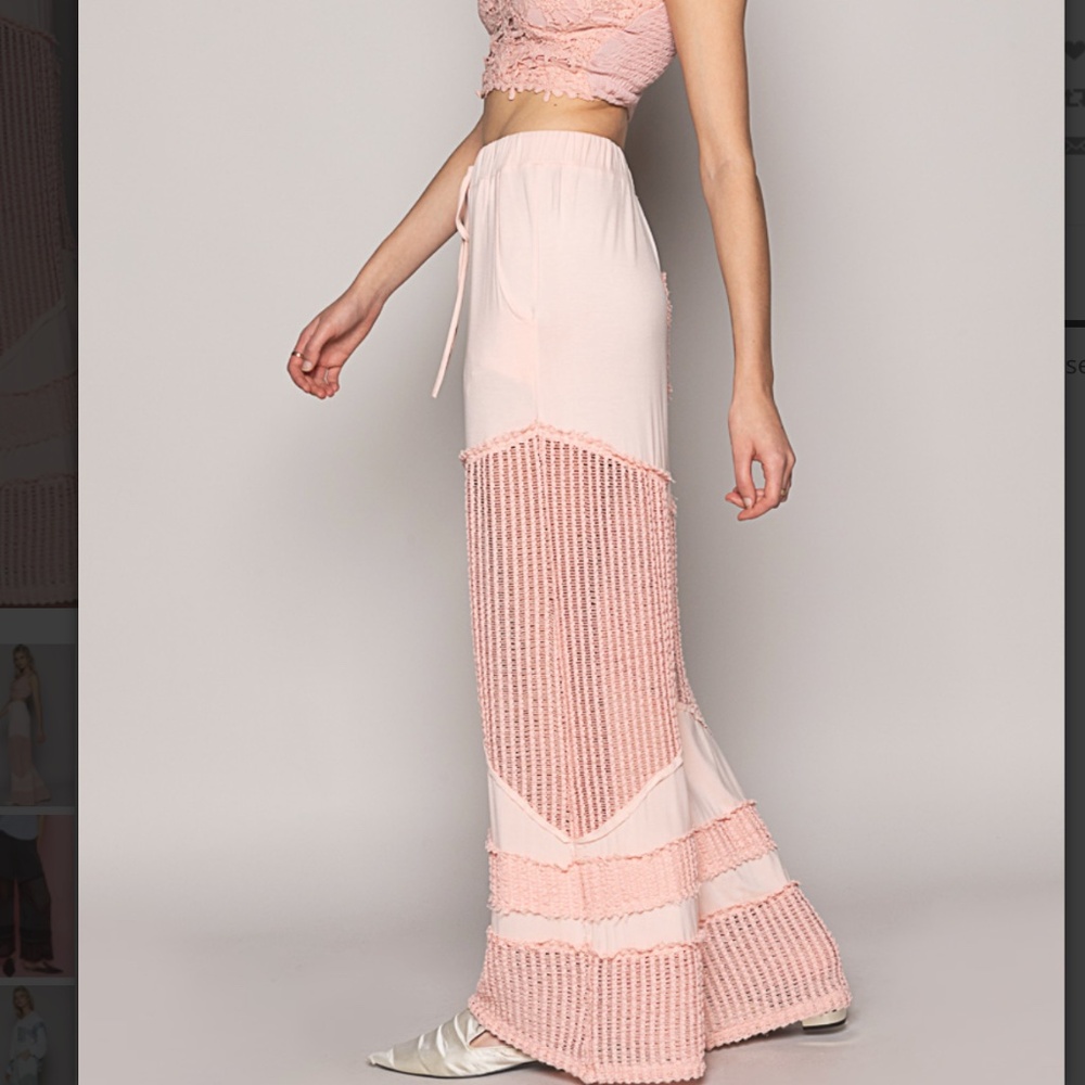 🎁 POL “ Vero Beach ” POL Flowy Wide Leg Rayon Palazzo Pants SR18 - Picture 4 of 5